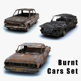 Burnt Cars Set 01 3D model
